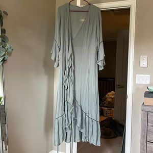 Green boutique wrap dress